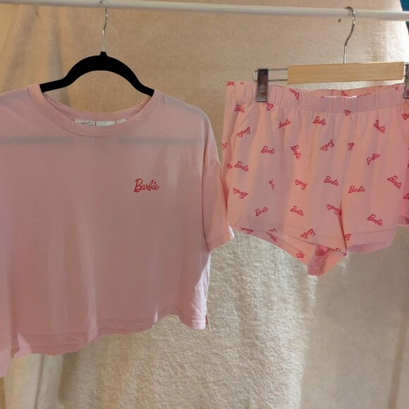 Barbie crop top and shorts pajamas Size Medium H+M - Picture 1 of 5